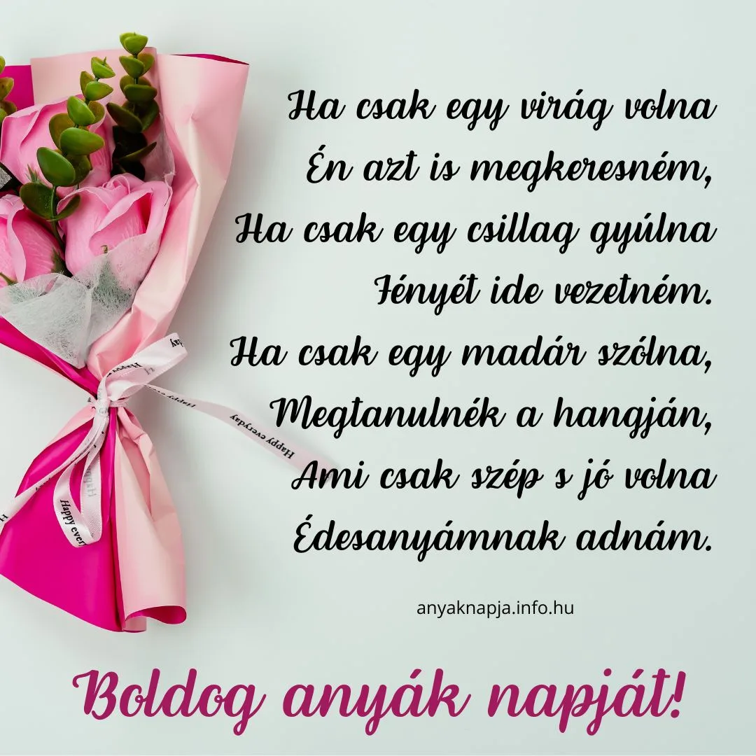 boldog anyák napját, ha csak egy virág volna