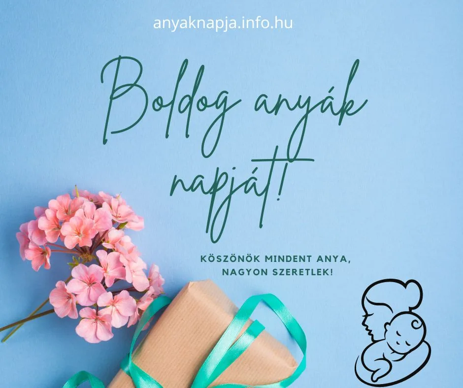 boldog anyák napját kék virág ajándék